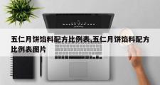 五仁月饼馅料配方比例表,五仁月饼馅料配方比例表图片